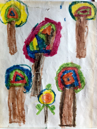 1945 Renate Busse Frühwerk: Wachsmalstifte auf Papier