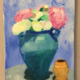 2024 Renate Busse: "Blaue Vase" - Ölbild auf Leinwand - 60x40cm