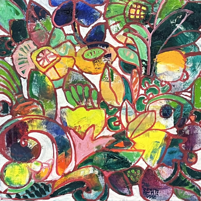 2024 Renate Busse: "Mexiko" - Ölbild auf Leinwand - 40x40cm
