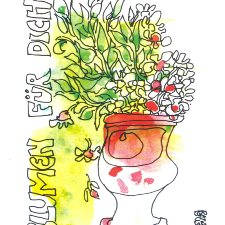 Renate Busse: Postkarte "Blumen für Dich (weiss)"