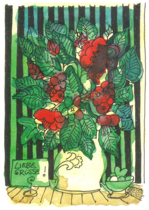 Renate Busse: Postkarte "Liebe Grüße"